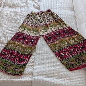 Bohemian Multicolor Wide-Leg Pants